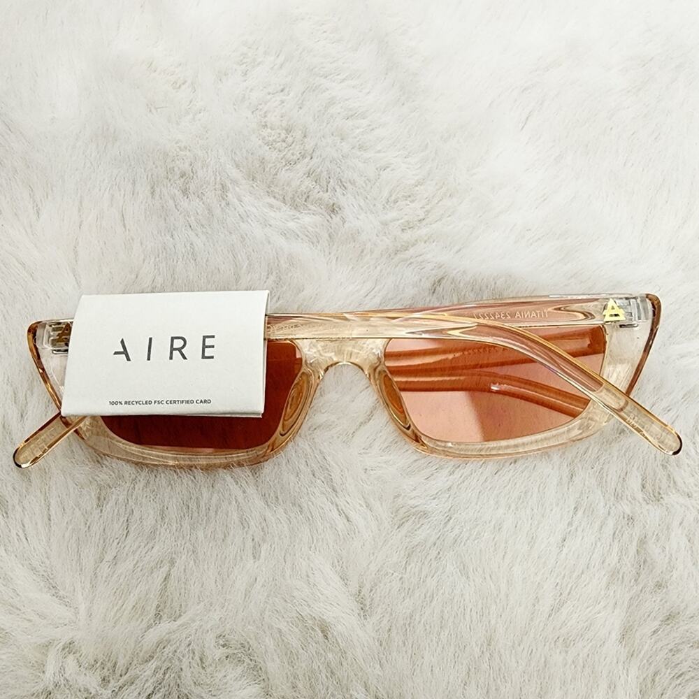 AIRE Titania Sunglasses Champagne Pink Tint Cat Eye NWT Revolve Small Fit - Picture 6 of 10